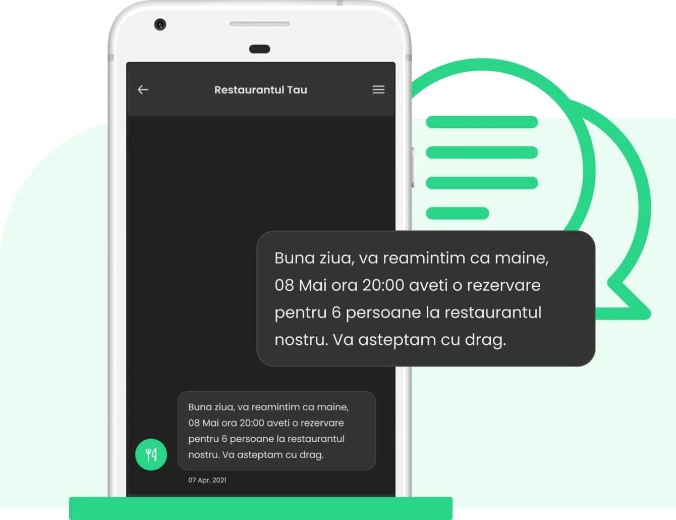 Modul automat SMS pentru reminder rezervare online