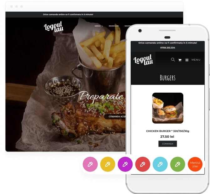 Website design modern prezentare restaurant