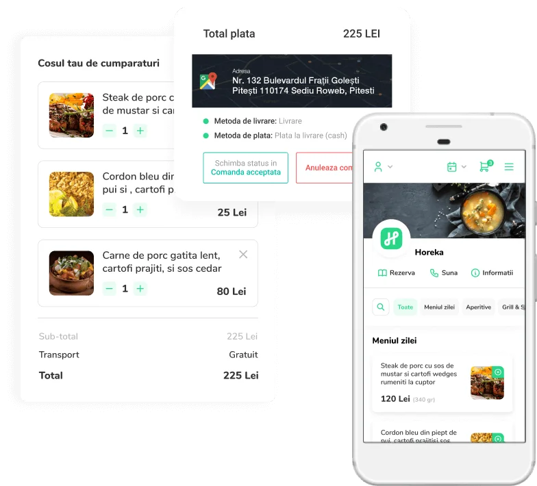 Sistem comenzi online pentru restaurant