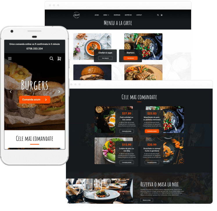 Website restaurant adaptabil pentru toate dispozitivele