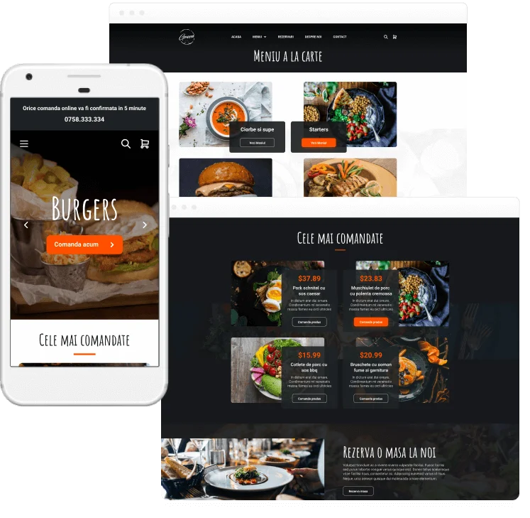 Website Comenzi Online eCommerce pentru restaurante
