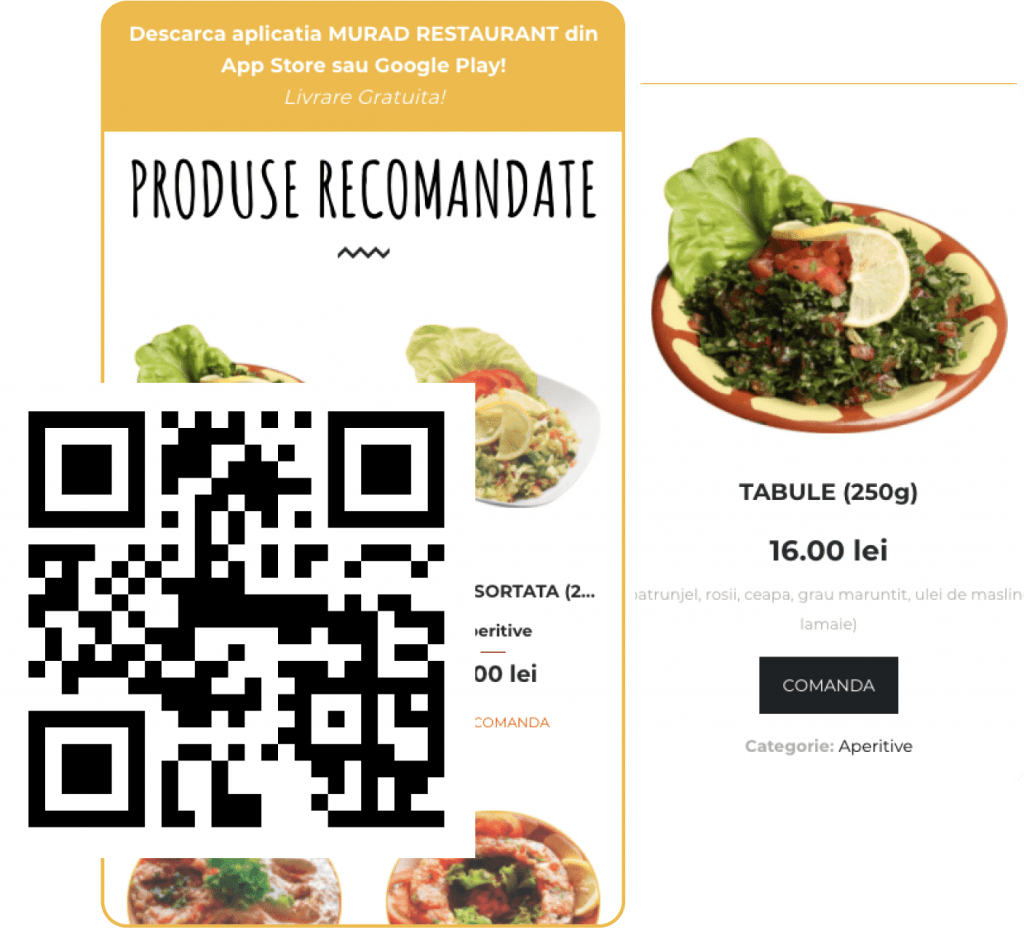 Aplicatie mobila comenzi online Restaurant Murad